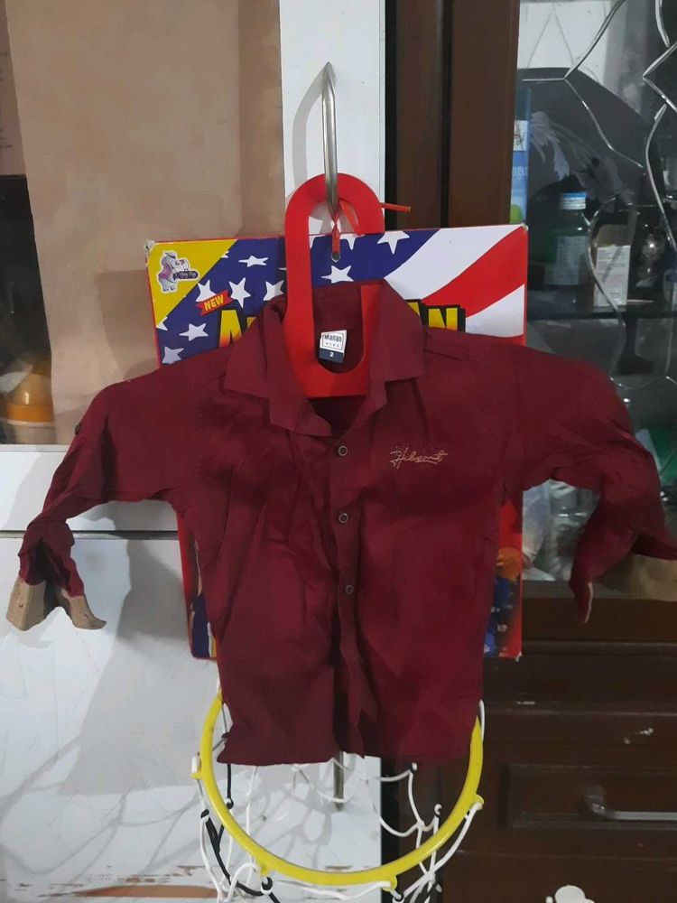 Maroon Button-Down Shirt soft on touch