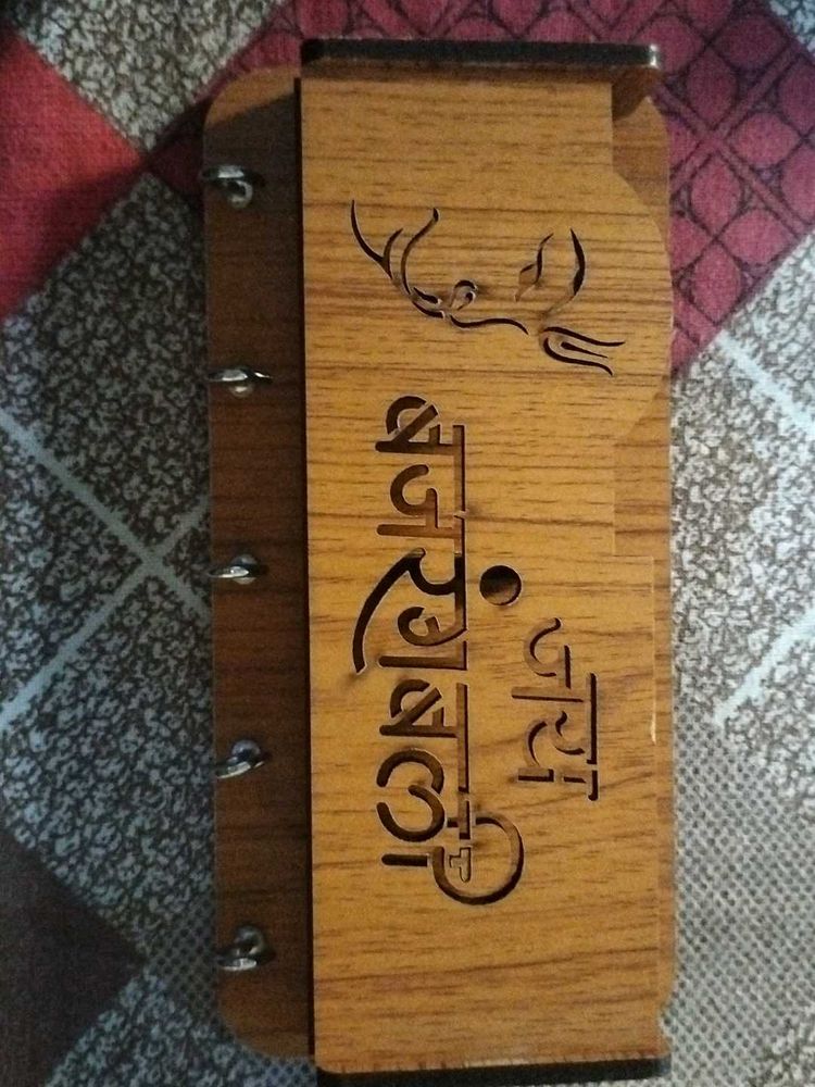 Wooden Key Holder.( Jai bajrang bali)