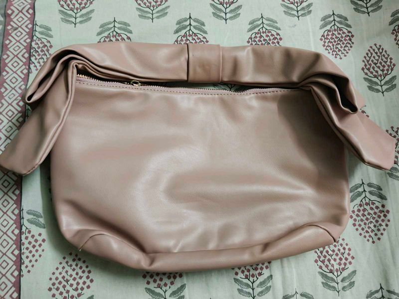 Blush Faux Leather Clutch