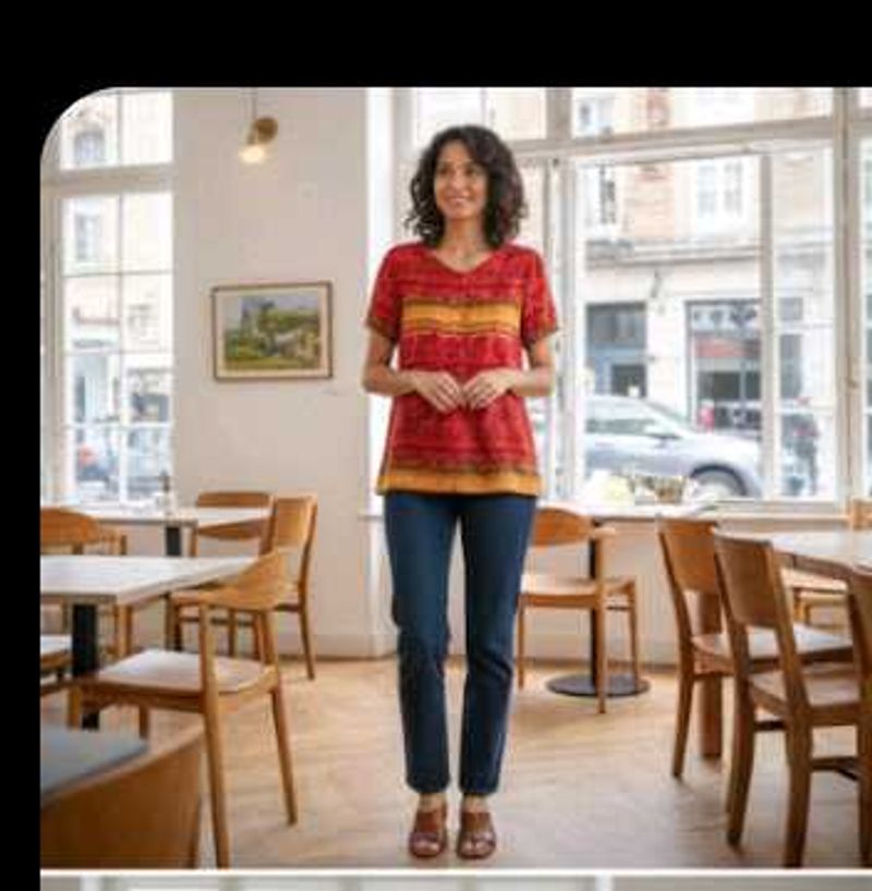 Stylish Red Patterned Top