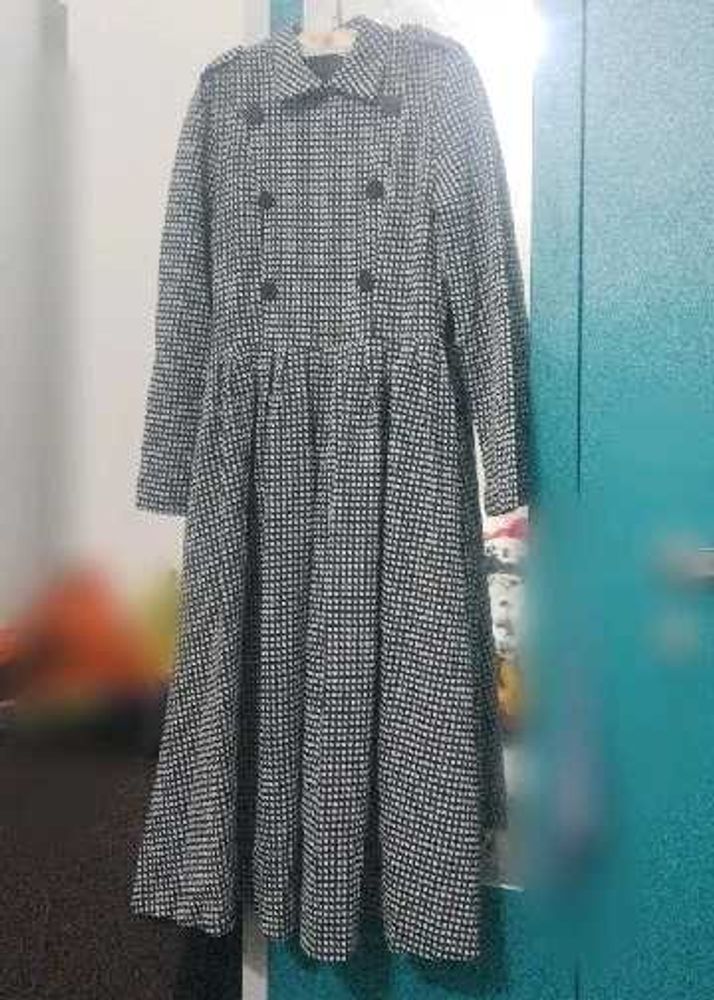 Houndstooth Print Overcoat
