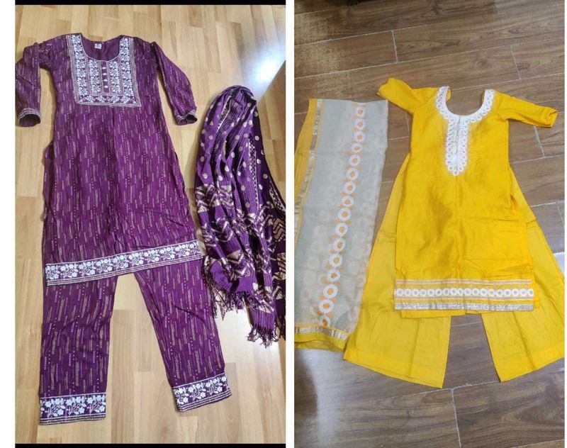purple &amp; yellow suit