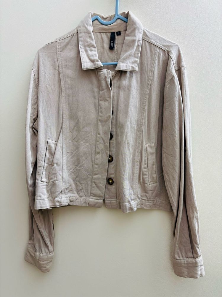 Beige Cropped Jacket