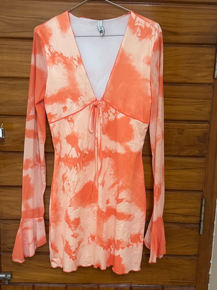 Tie-Dye Mini Dress🧡✨🍑