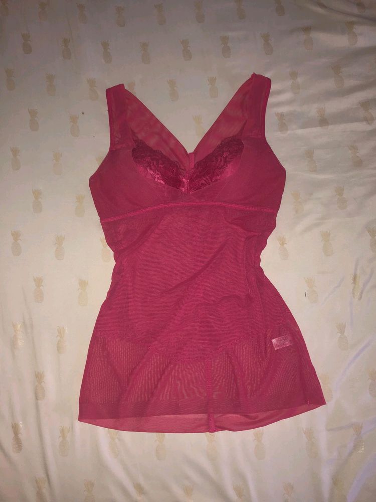 Pink Sheer Babydoll Top