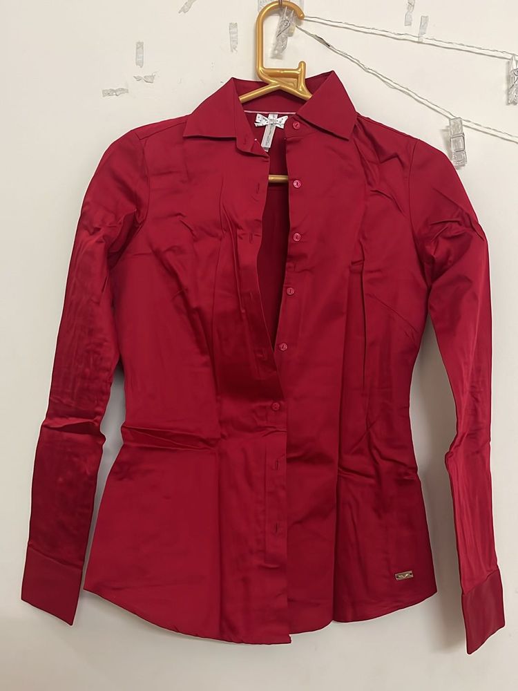 Red Formal Shirt for Women