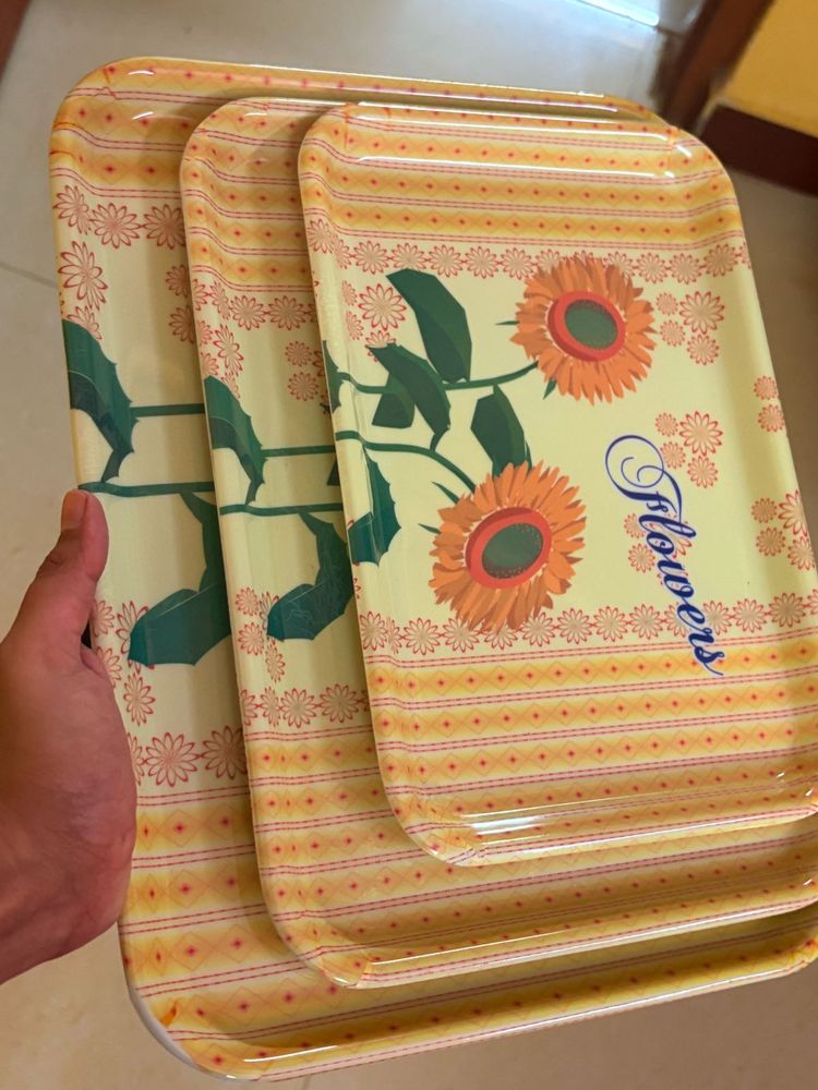 Floral Trays (Set of 3)