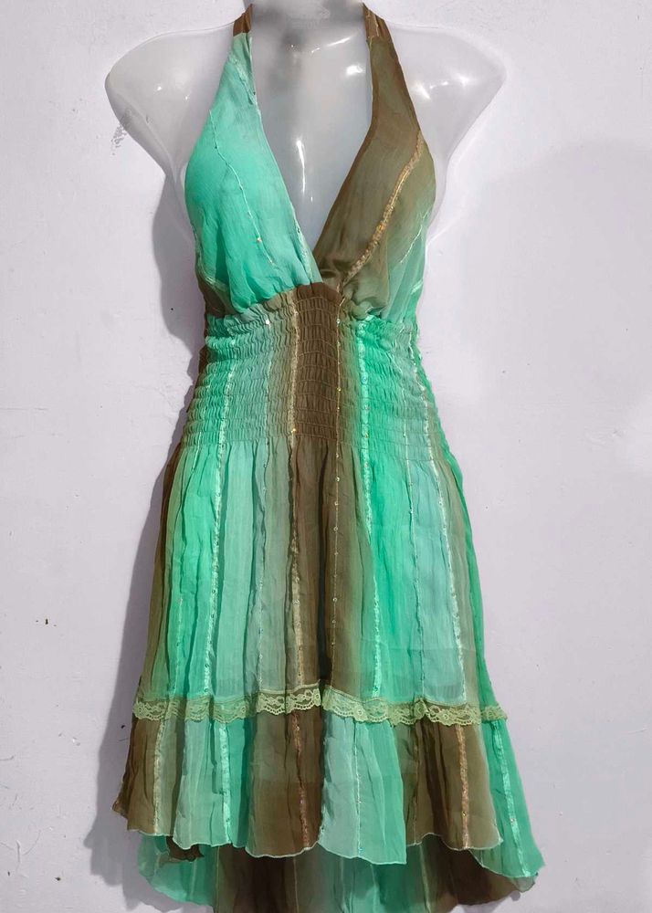 BEAUTIFUL Y2K HELTER NECK DRESS