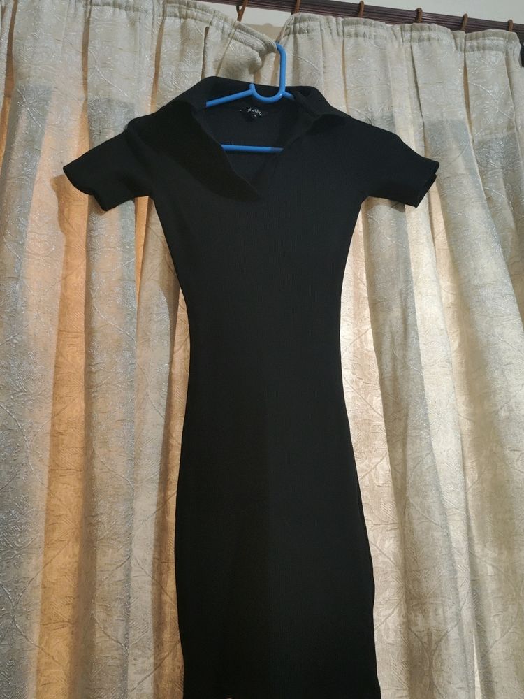 Zudio Ribbed Bodycon Dress Stretchable