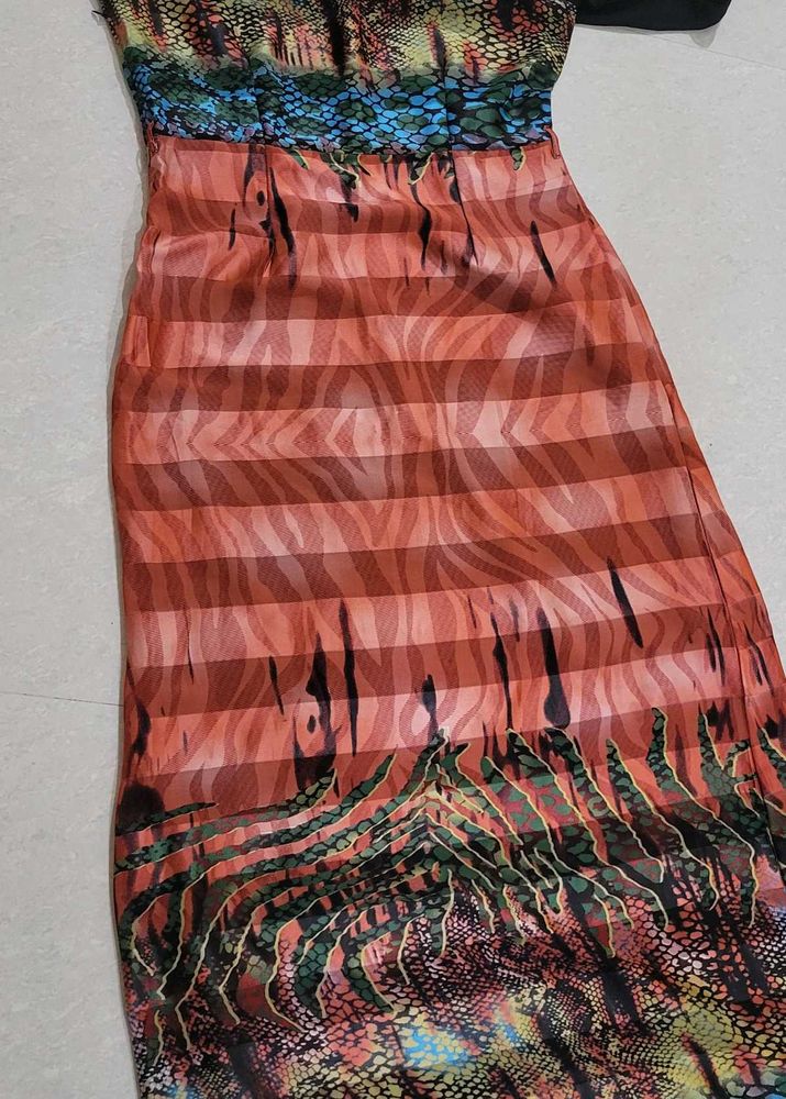 Snakeskin Print Maxi Dress
