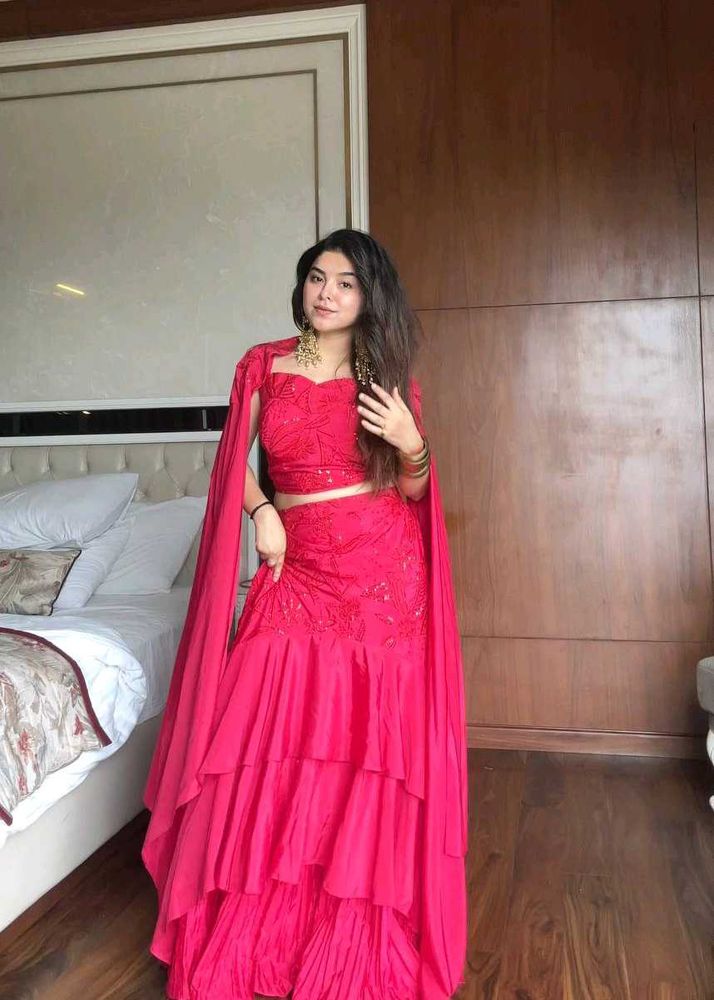 Unique side Drape Indo western Lehenga