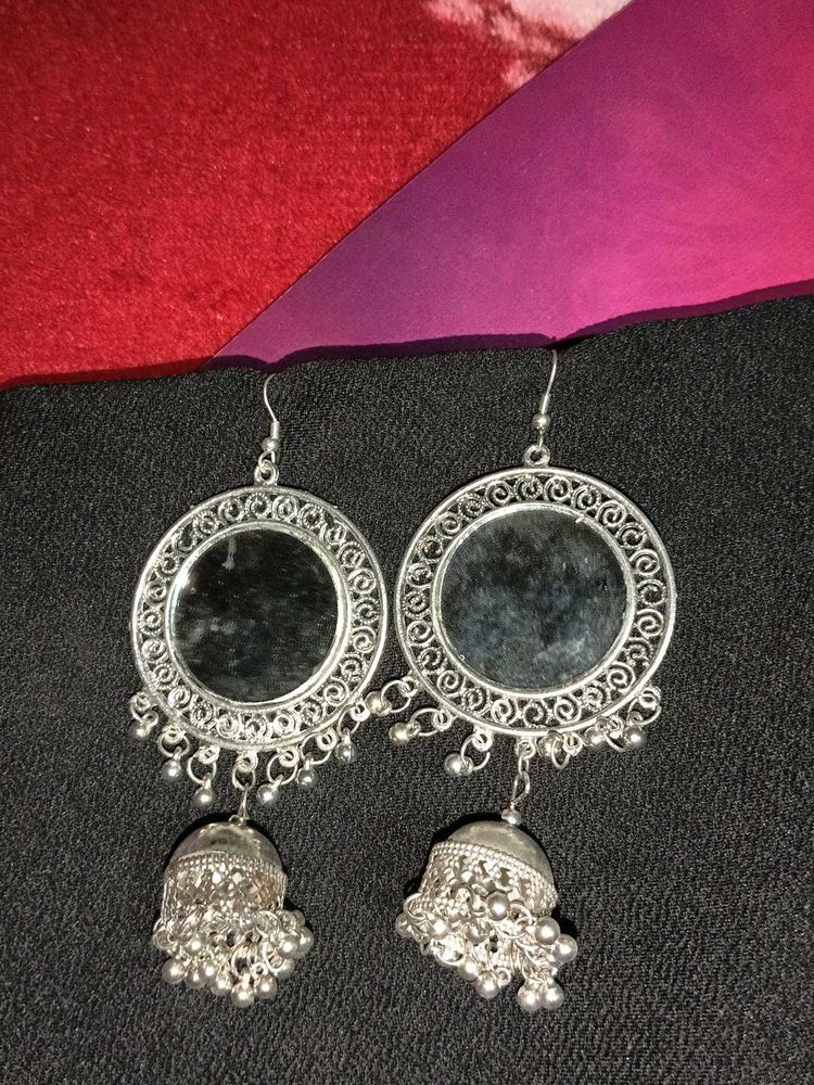 Silver Jhumka Earrings
