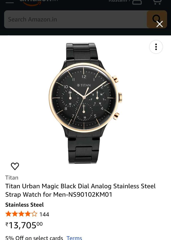 Titan Urban Magic Black Analog Watch