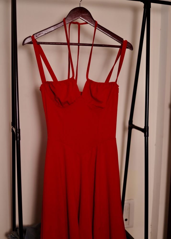 Red Mini Dress with Straps