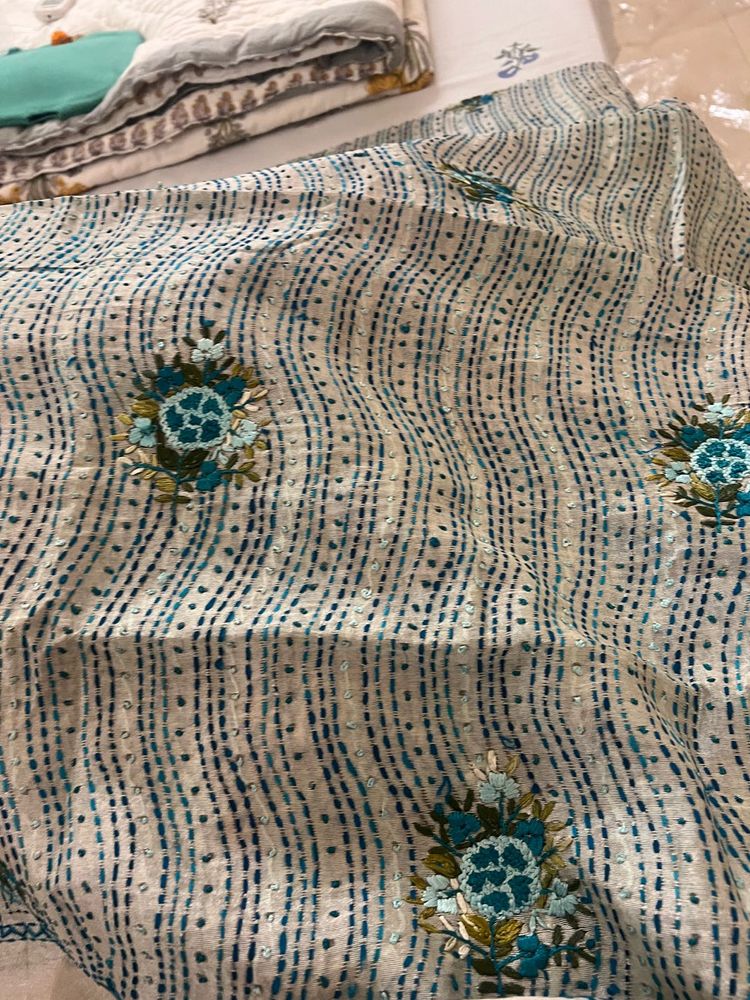 Embroidered Silk Phulakri Dupatta