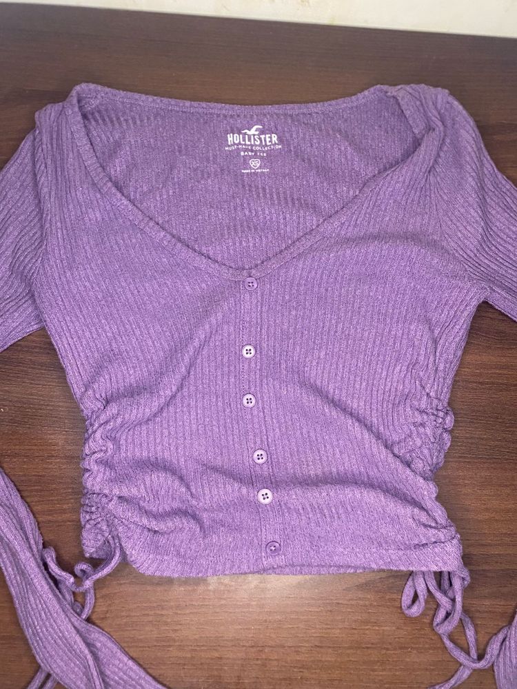 Hollister Purple Tie-Up Top