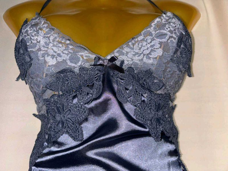 Lace Trimmed Satin Slip