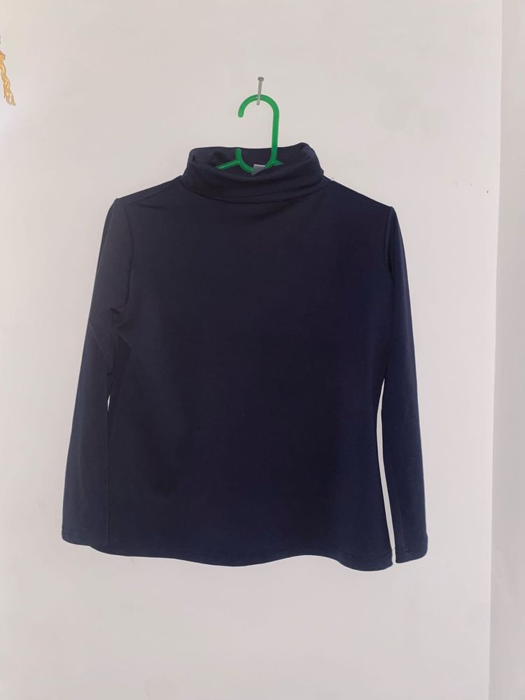 Navy Turtleneck Top