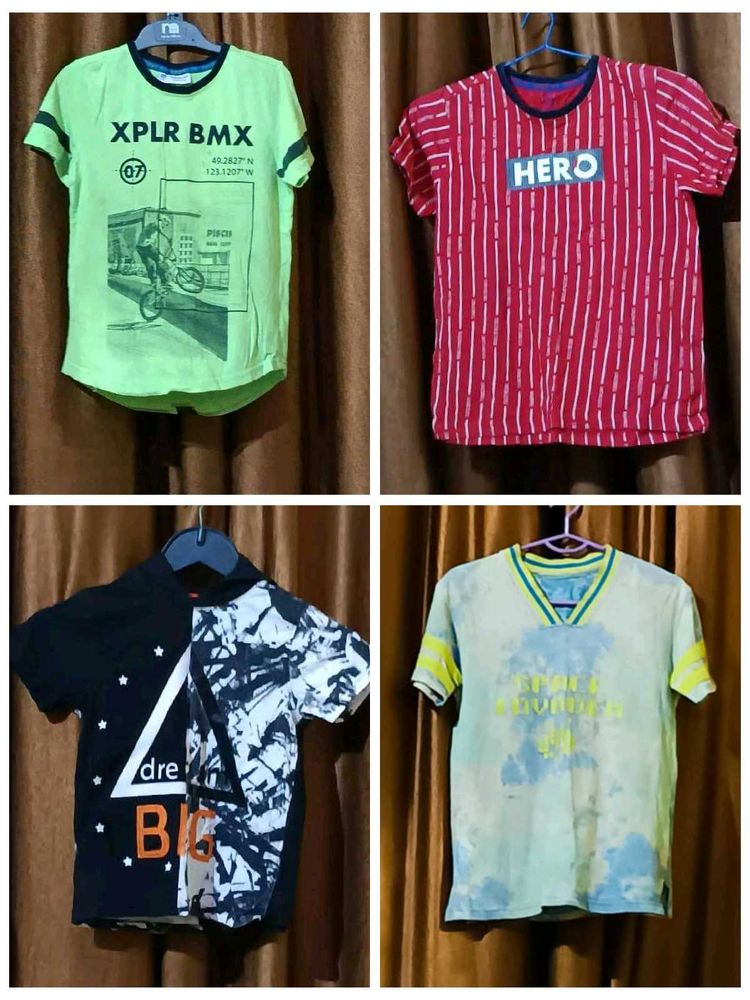 Combo Of 4 Tshirt For 7 To 8 Year Boys