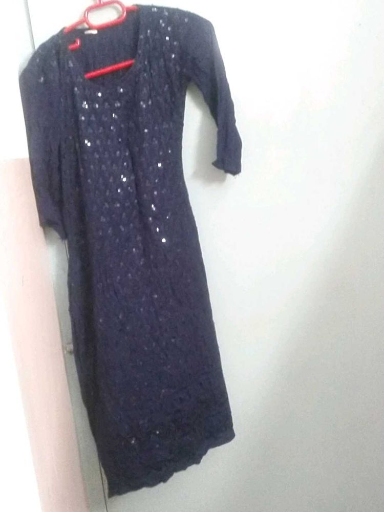 Navy Blue Sequin Dress