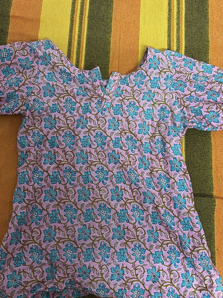 Floral Print Short Kurti