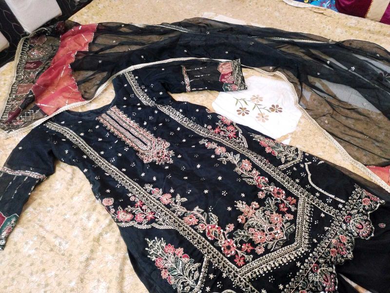 Elegant Embroidered party wear Kurta Set