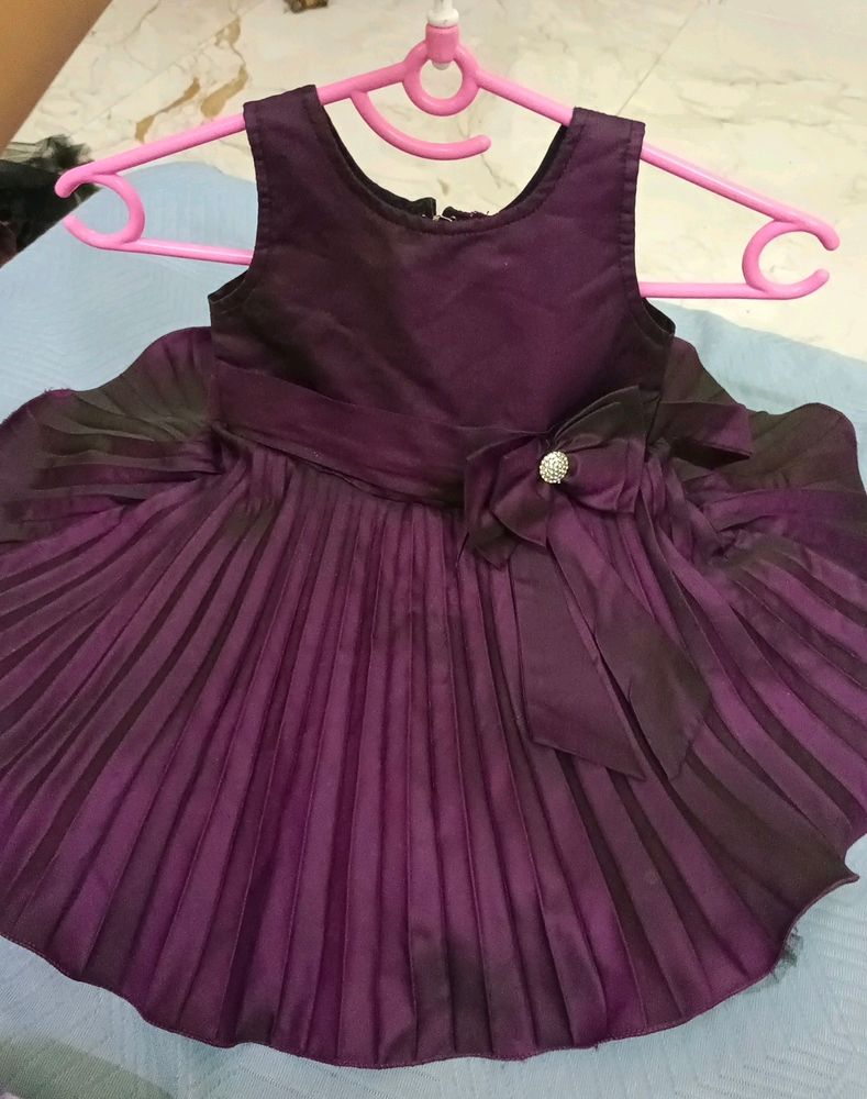 Fluffy Grape Color Frock