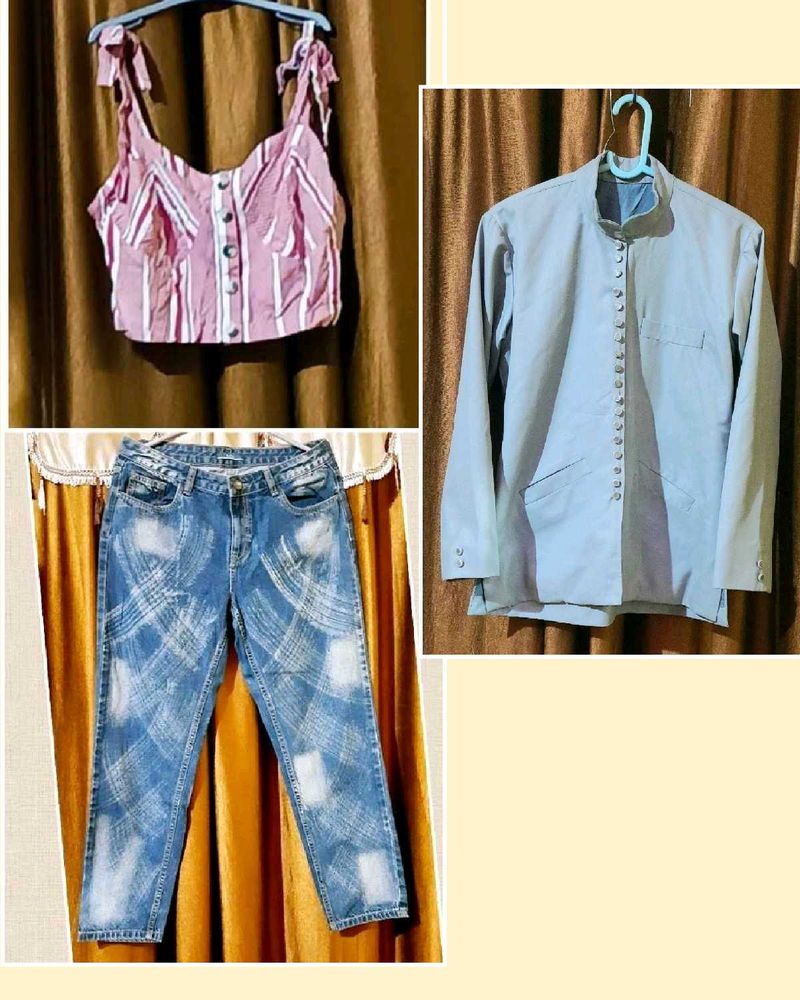 Combo Of 3, A top jeans n Blazer