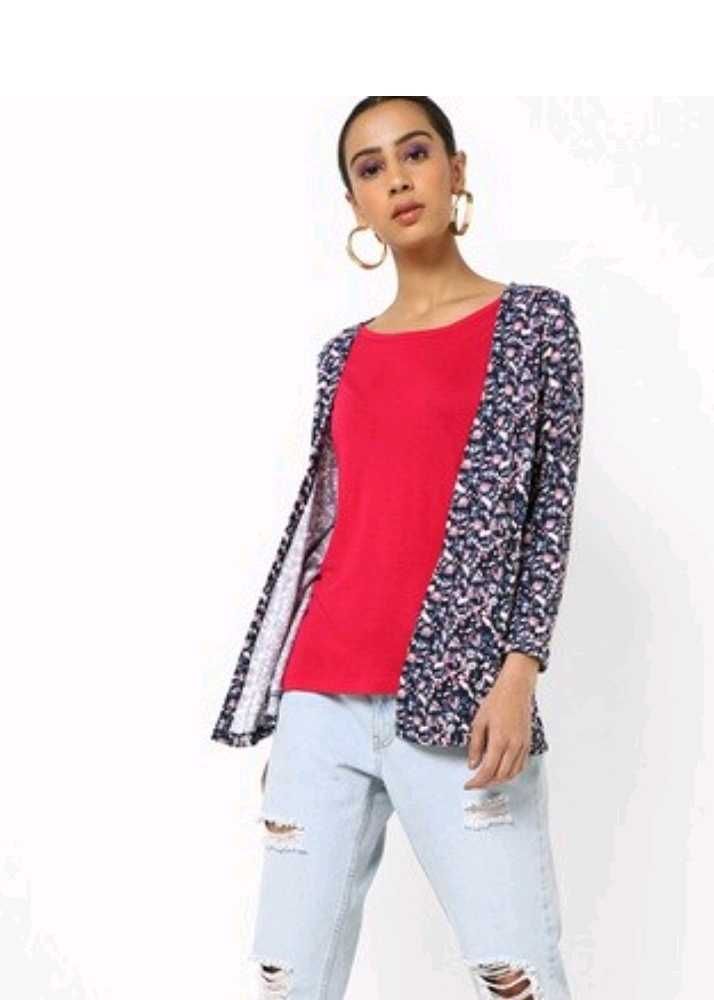 Fig - Round-Neck Floral Print Twofer - Size XS