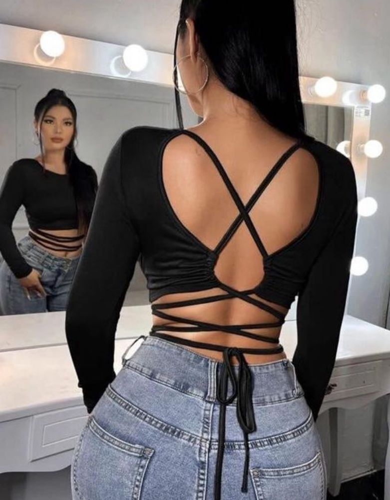 Y2K Backless Crop Top