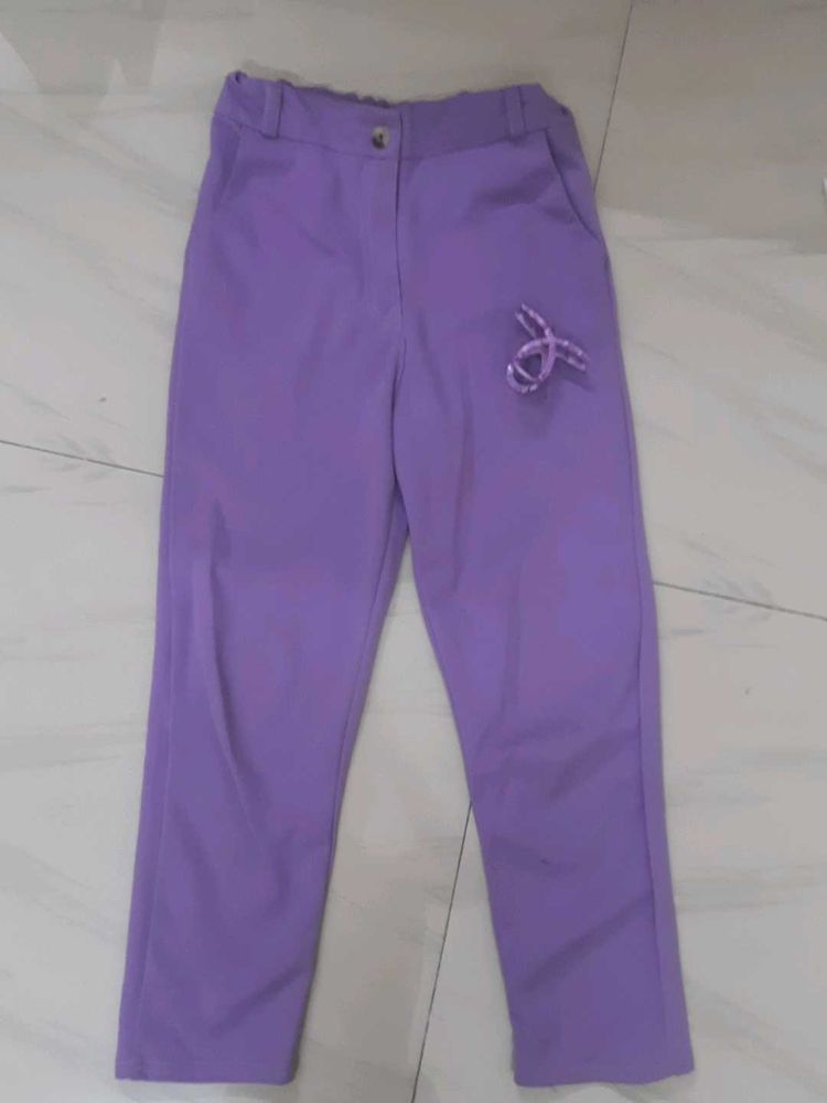 Purple High-Waisted Trousers