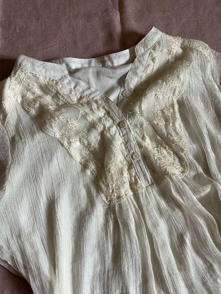 White Minimal Elegant Top