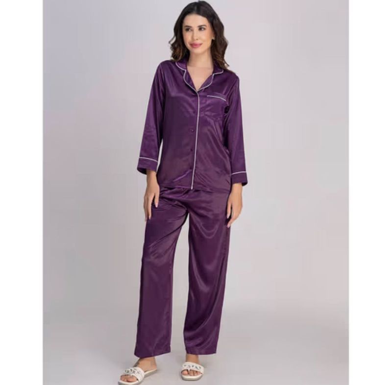 Silky Purple Pajama Set