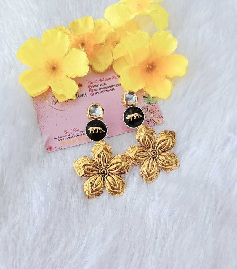 Handmade Customised Flower Earrings Studs