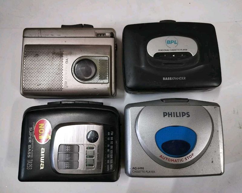 Vintage Cassette Players 4 pcs lot