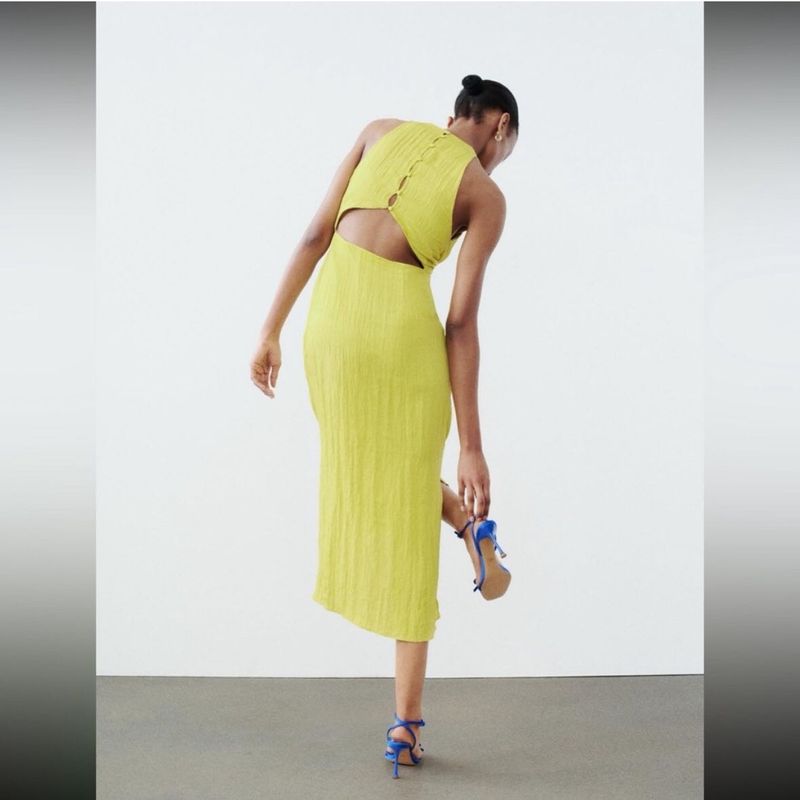 Zara Limited Edition Cutout Slit Midi Dress