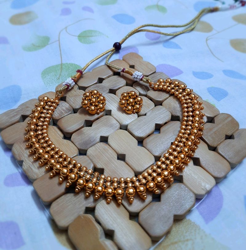 Gold Plated Necklace With A Antique Touch