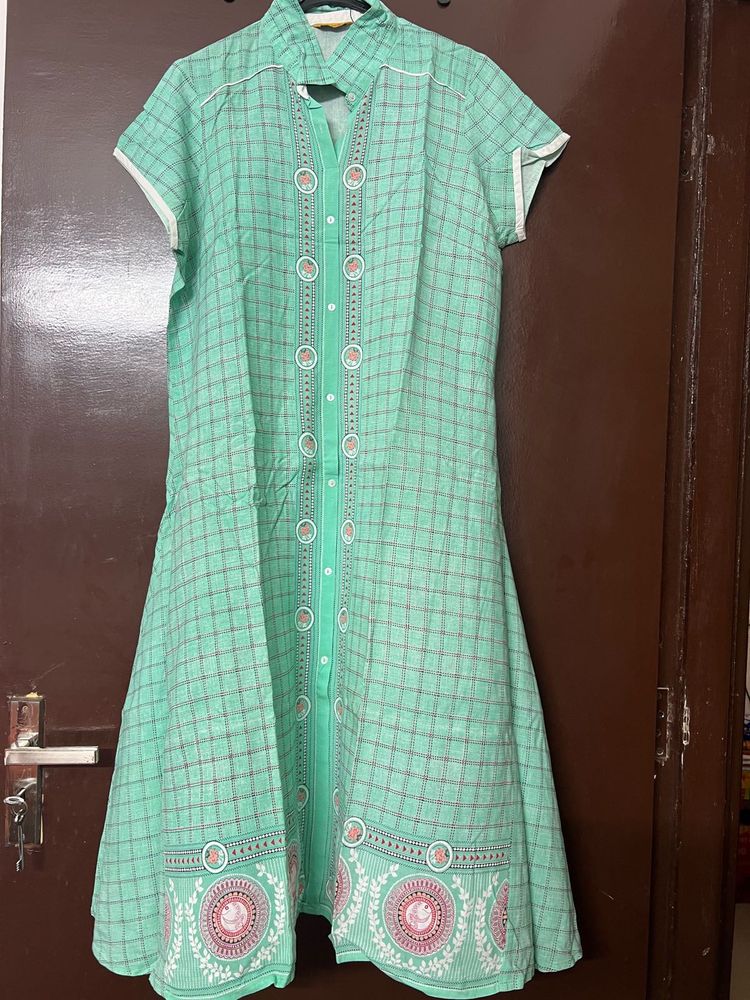 Mint Green Plaid Dress
