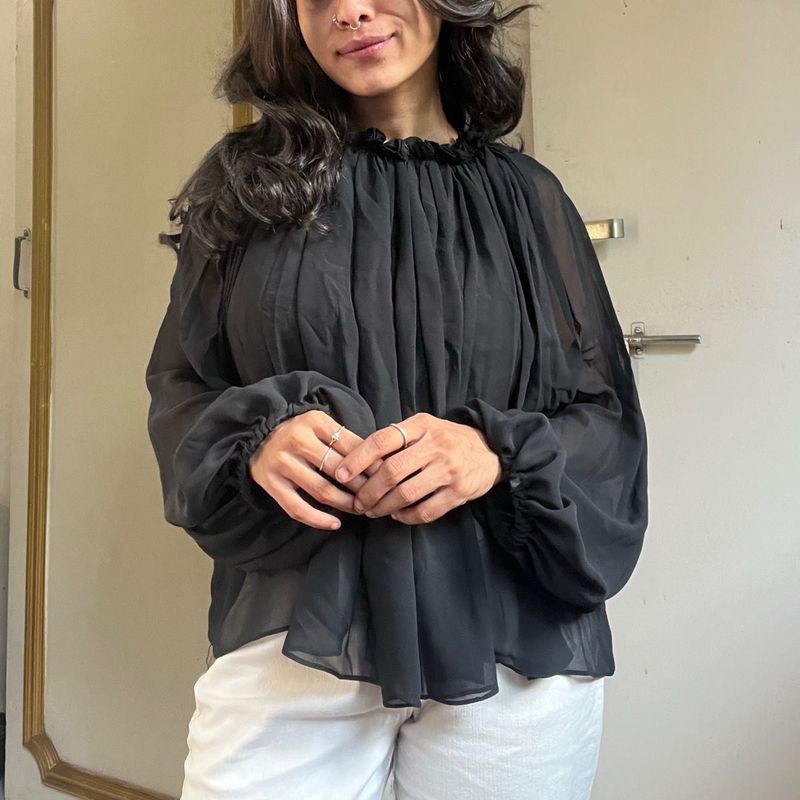 Sheer Black Blouse