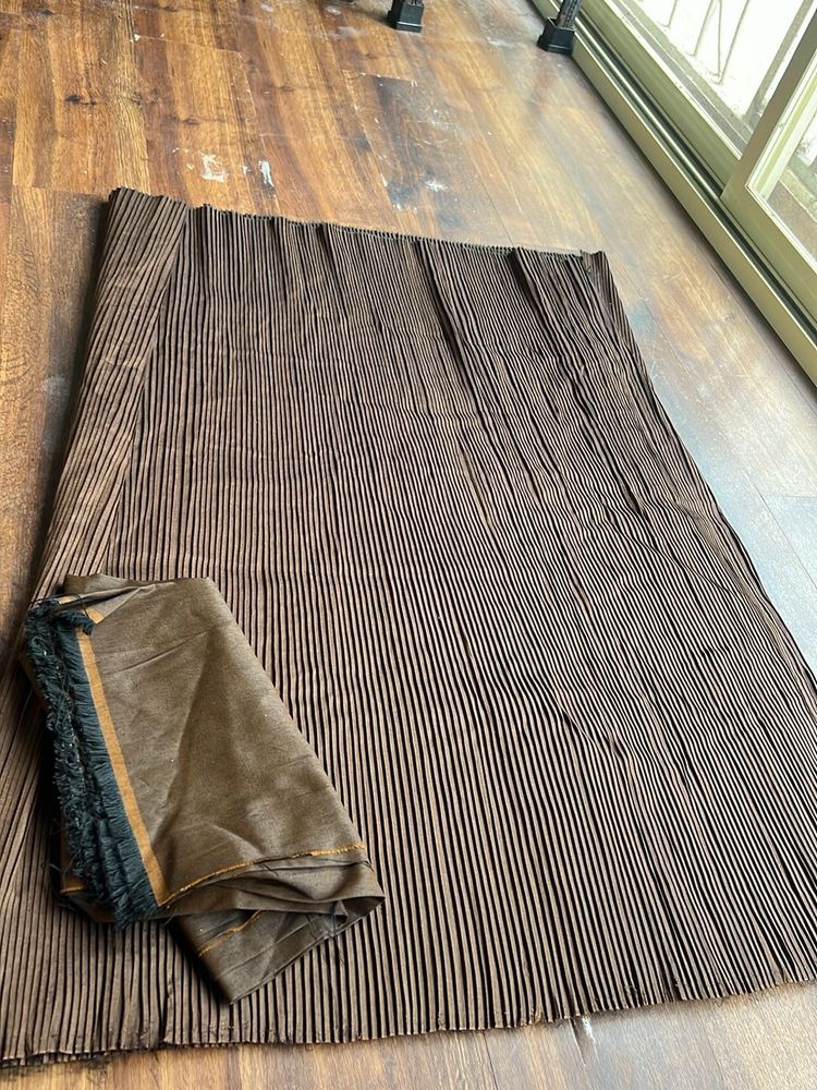 PLEATED BROWN COLOR FABRIC FOR SAREES N GOWNS