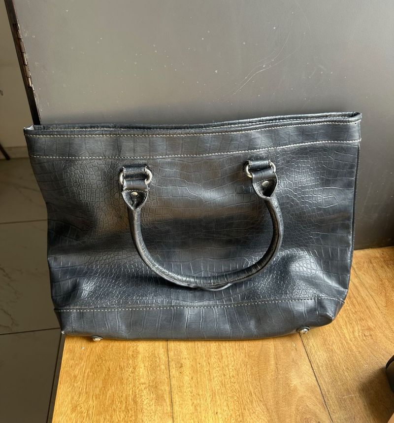 Black Embossed Tote Bag