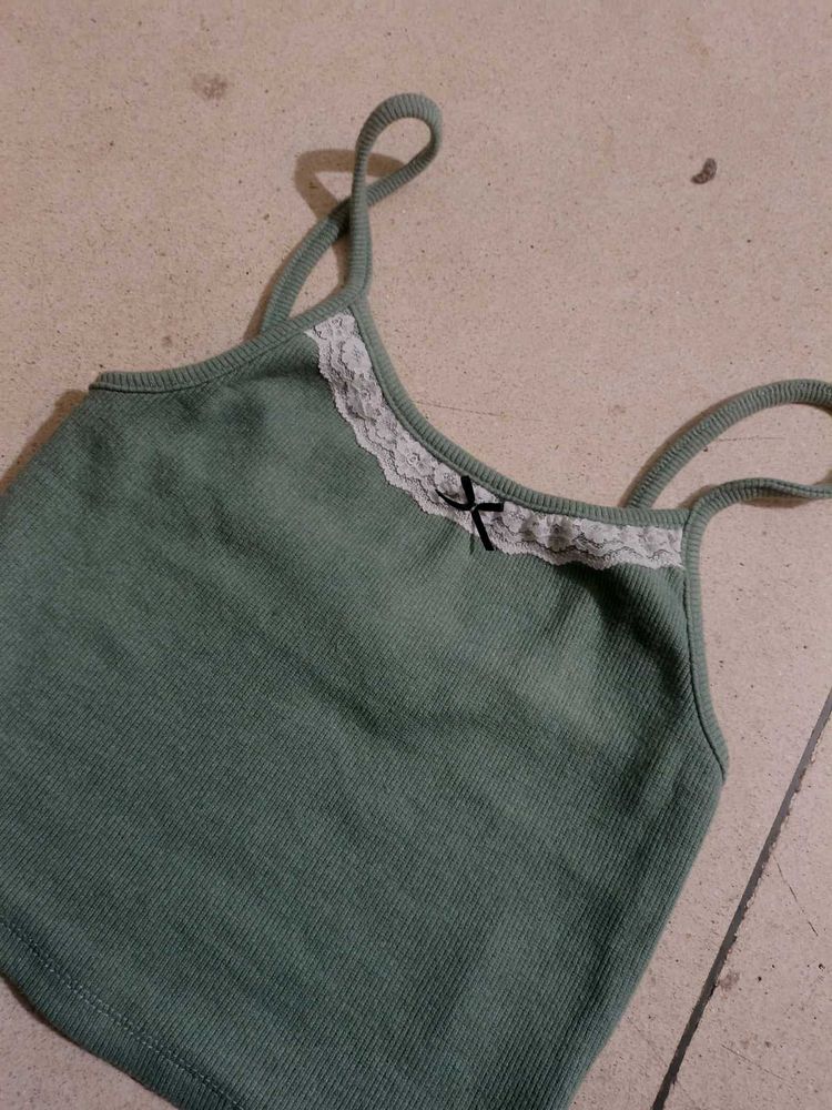 Sage Green Cami with Lace