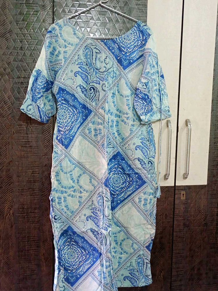 Stylish Blue Printed Kurta