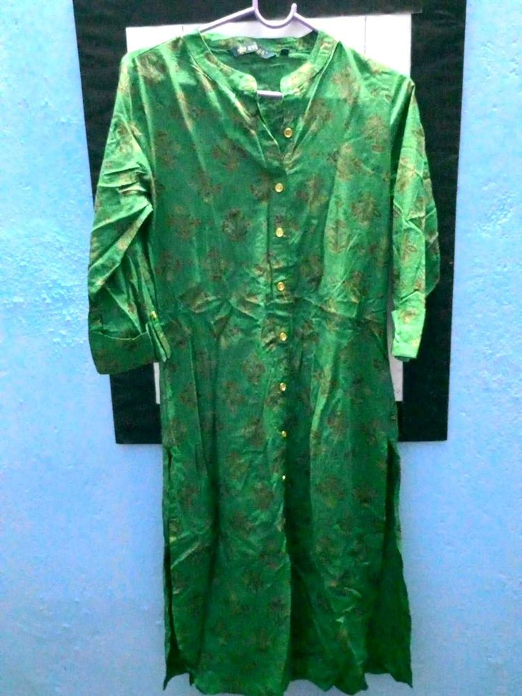 Only Cash Green Floral Tunic Kurti