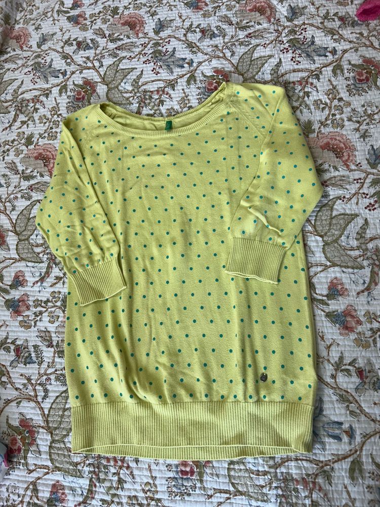 Yellow Light Woollen Top Benetton