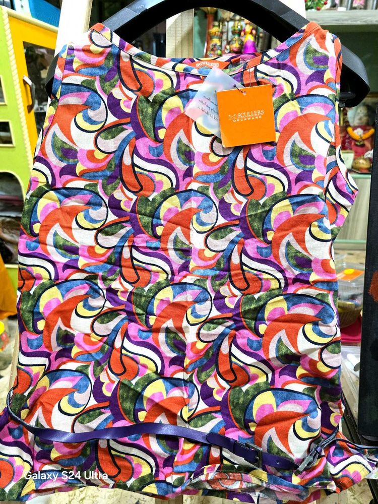 Colorful Printed Top with a Stylish waist belt