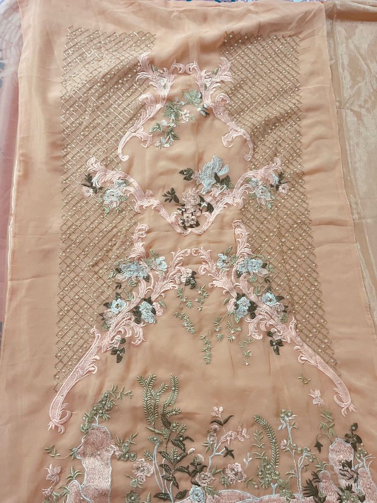 Peach Pearl Embellished Pakistani Suit