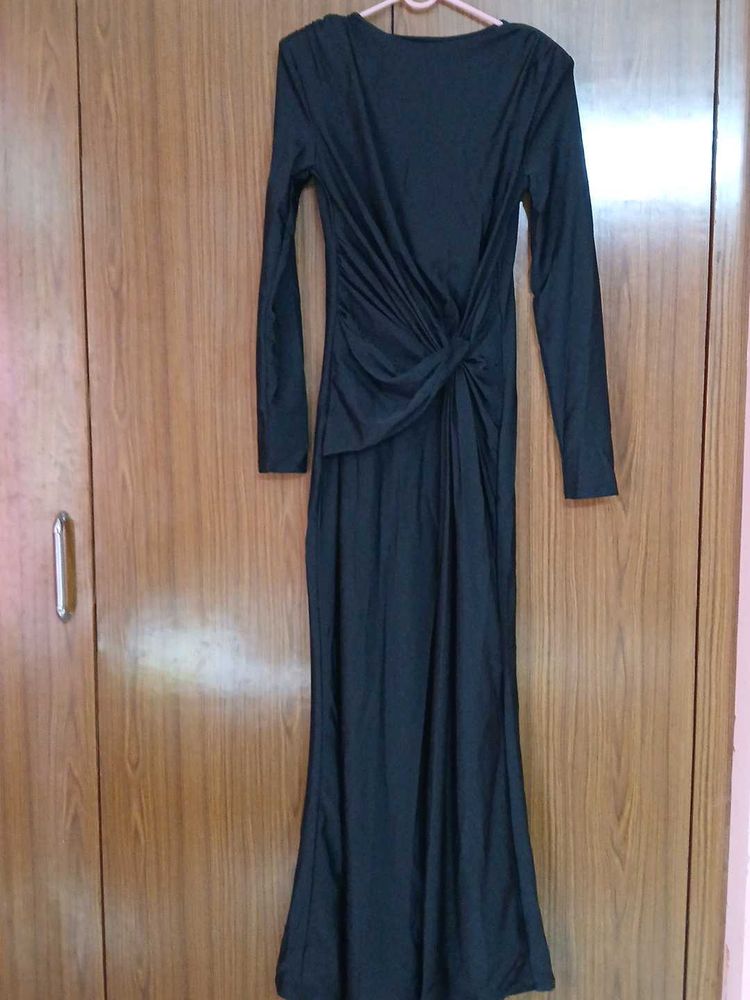 Knotted Cocktail Dress - Black (Size - S)