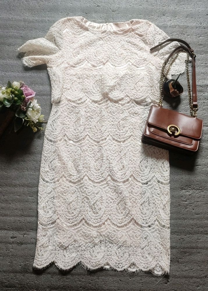 Elegant White Lace Dress