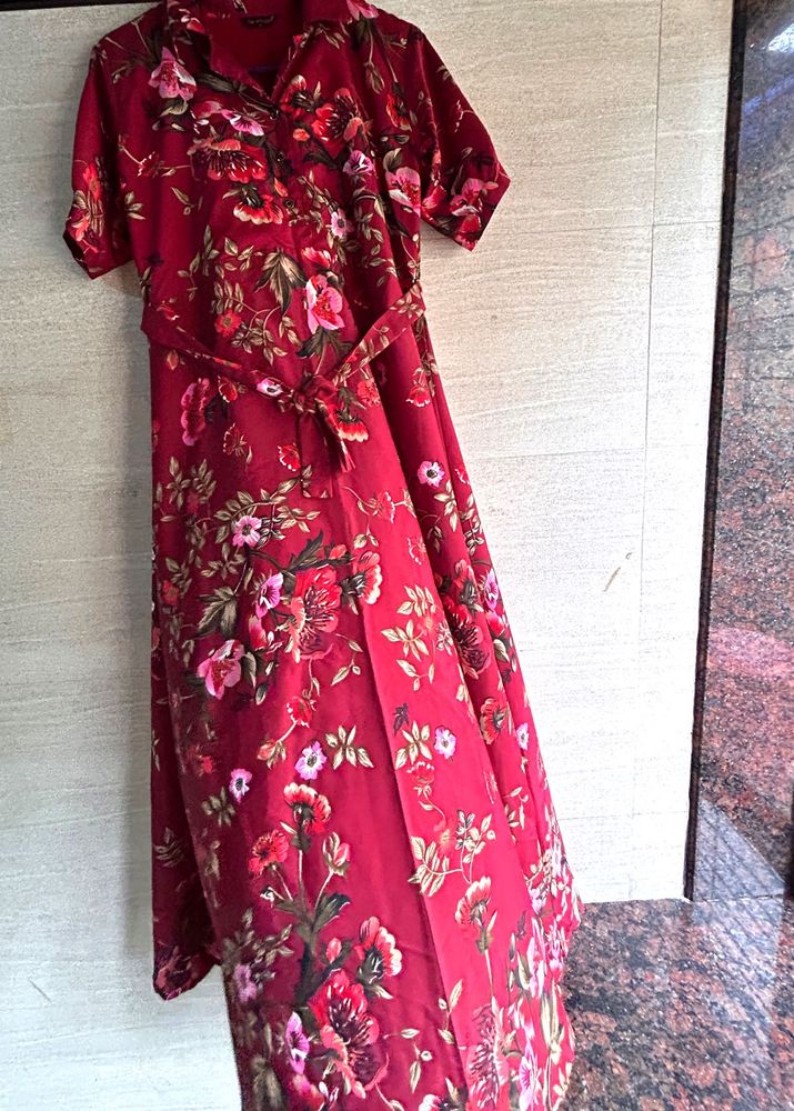 Floral Print Shirt Dress